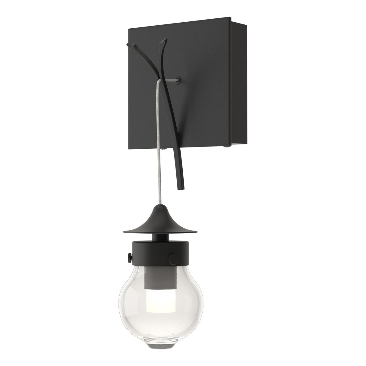 Hubbardton Forge 2018 Black Clear Glass (ZM) Kiwi Sconce