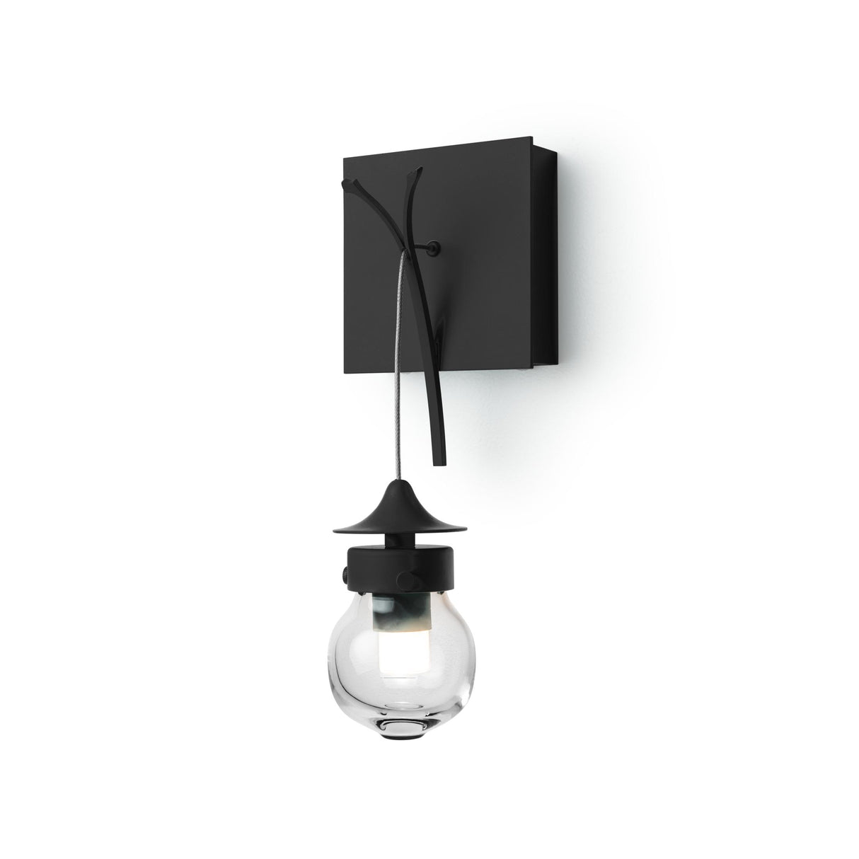 Hubbardton Forge 2018 Black Clear Glass (ZM) Kiwi Sconce
