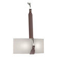 Hubbardton Forge 2022 Black Polished Nickel British Brown Leather Flax Shade (SE) Saratoga Sconce