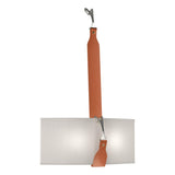 Hubbardton Forge 2022 Black Polished Nickel Chestnut Leather Flax Shade (SE) Saratoga Sconce