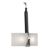Hubbardton Forge 2022 Black Polished Nickel Black Leather Flax Shade (SE) Saratoga Sconce