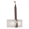 Hubbardton Forge 2022 Black Antique Brass British Brown Leather Flax Shade (SE) Saratoga Sconce