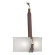 Hubbardton Forge 2022 Black Antique Brass British Brown Leather Natural Anna Shade (SF) Saratoga Sconce