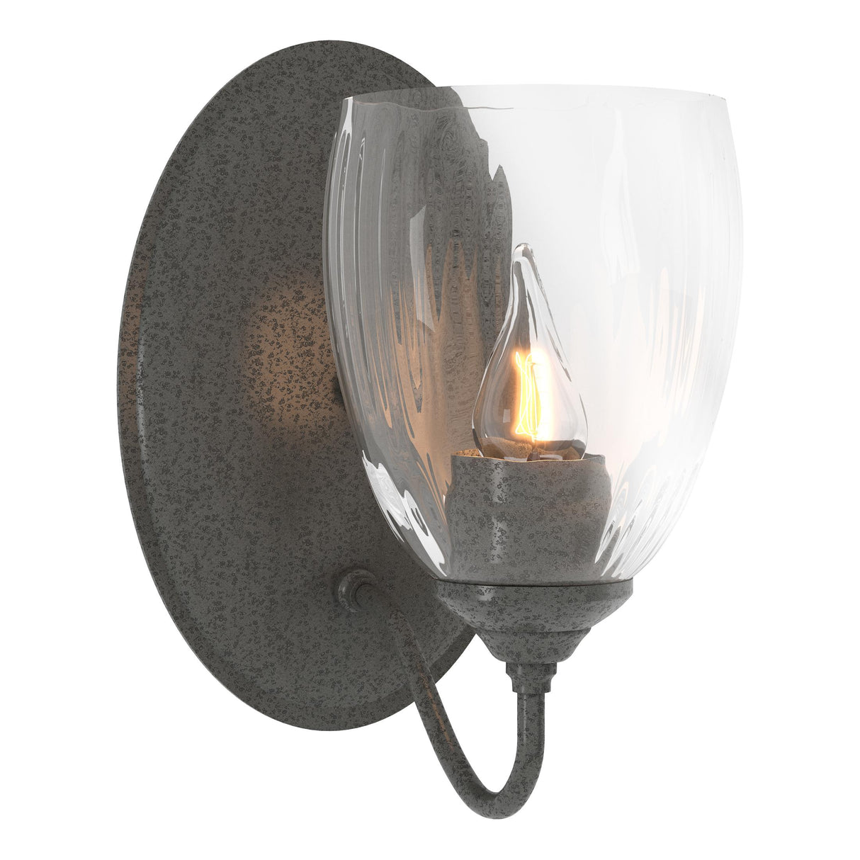 Hubbardton Forge 2005 Natural Iron Water Glass (LL) Simple Lines Sconce