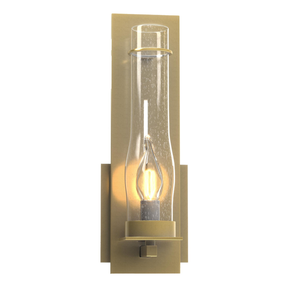 Hubbardton Forge 2009 Modern Brass Seeded Clear Glass (II) New Town Sconce