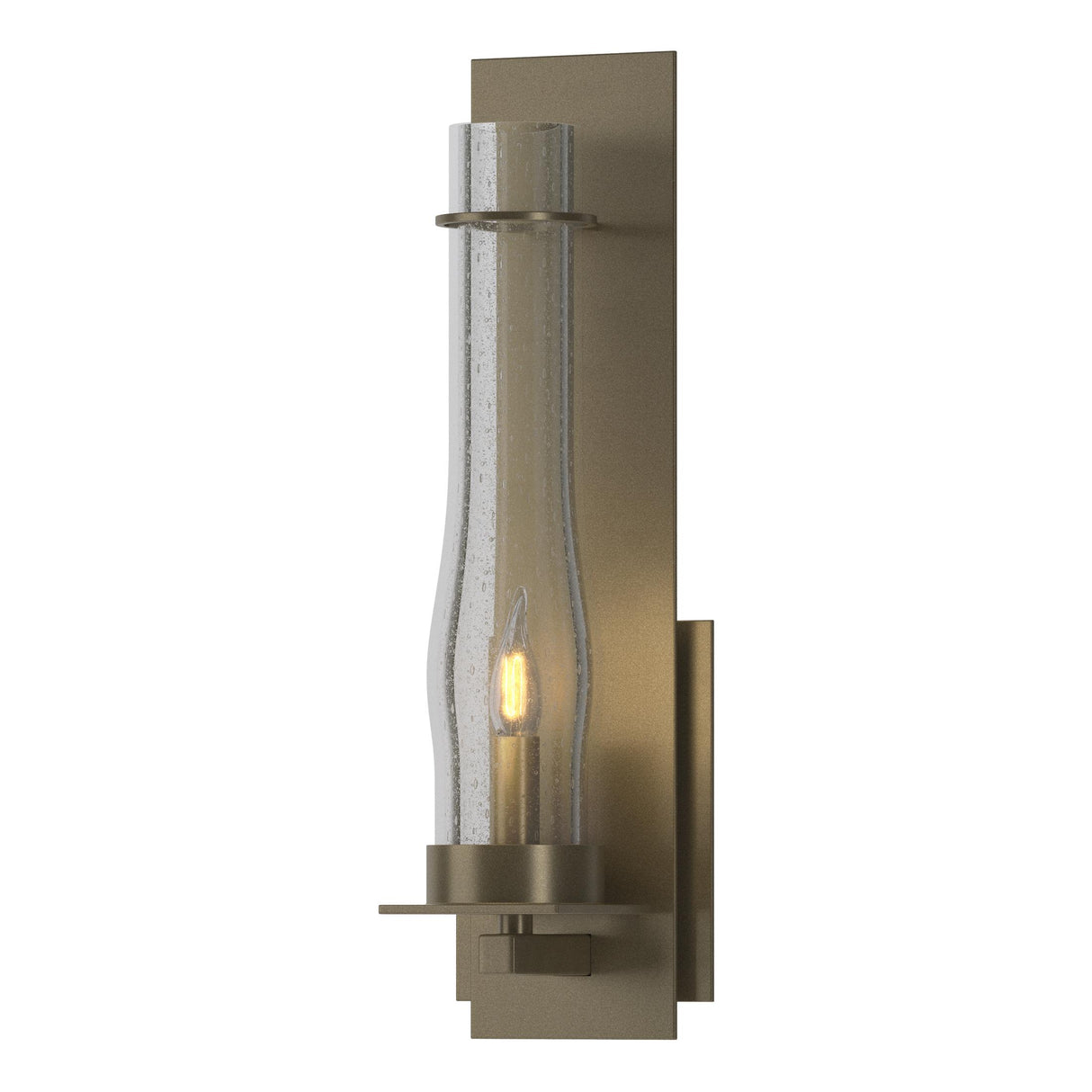 Hubbardton Forge 2009 Soft Gold Seeded Clear Glass (II) New Town Large Sconce