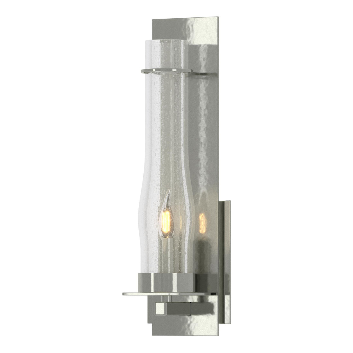 Hubbardton Forge 2009 Sterling Seeded Clear Glass (II) New Town Large Sconce