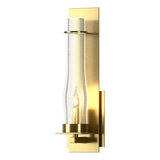 Hubbardton Forge 2009 Modern Brass Seeded Clear Glass (II) New Town Large Sconce