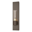 Hubbardton Forge 2015 Bronze Seeded Clear Glass (II) Pillar 1 Light Sconce