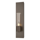 Hubbardton Forge 2015 Bronze Seeded Clear Glass (II) Pillar 1 Light Sconce