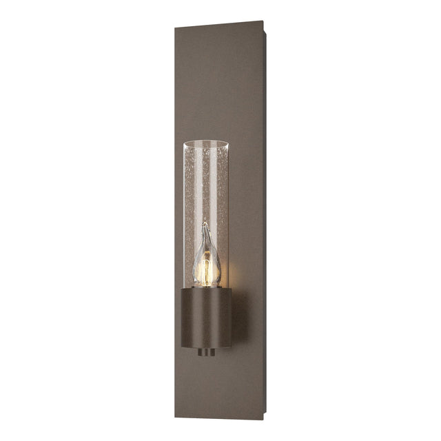 Hubbardton Forge 2015 Bronze Seeded Clear Glass (II) Pillar 1 Light Sconce
