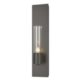 Hubbardton Forge 2015 Dark Smoke Seeded Clear Glass (II) Pillar 1 Light Sconce