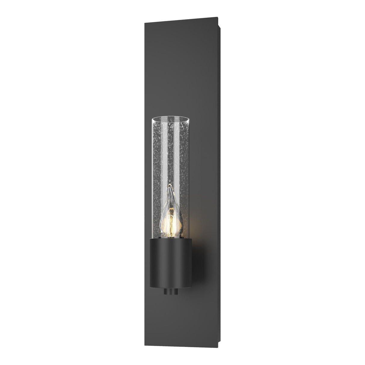 Hubbardton Forge 2015 Black Seeded Clear Glass (II) Pillar 1 Light Sconce