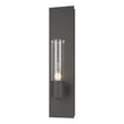 Hubbardton Forge 2015 Natural Iron Seeded Clear Glass (II) Pillar 1 Light Sconce