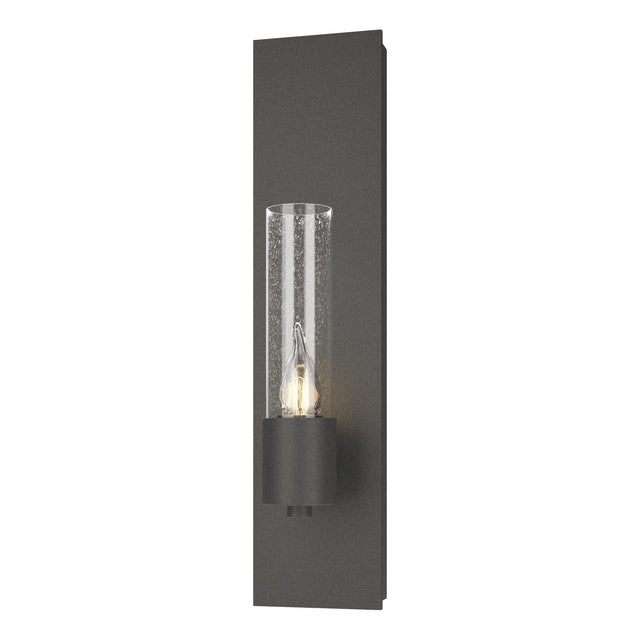 Hubbardton Forge 2015 Natural Iron Seeded Clear Glass (II) Pillar 1 Light Sconce