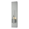 Hubbardton Forge 2015 Vintage Platinum Seeded Clear Glass (II) Pillar 1 Light Sconce