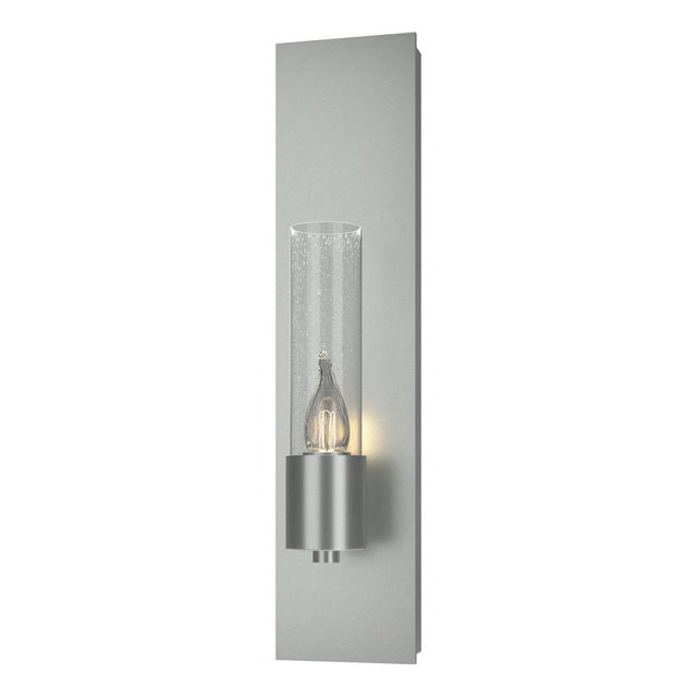 Hubbardton Forge 2015 Vintage Platinum Seeded Clear Glass (II) Pillar 1 Light Sconce