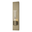 Hubbardton Forge 2015 Soft Gold Seeded Clear Glass (II) Pillar 1 Light Sconce