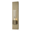 Hubbardton Forge 2015 Soft Gold Seeded Clear Glass (II) Pillar 1 Light Sconce
