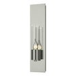 Hubbardton Forge 2015 Sterling Seeded Clear Glass (II) Pillar 1 Light Sconce