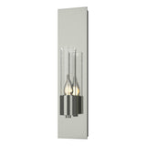 Hubbardton Forge 2015 Sterling Seeded Clear Glass (II) Pillar 1 Light Sconce