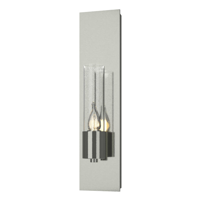 Hubbardton Forge 2015 Sterling Seeded Clear Glass (II) Pillar 1 Light Sconce