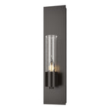 Hubbardton Forge 2015 Oil Rubbed Bronze Seeded Clear Glass (II) Pillar 1 Light Sconce