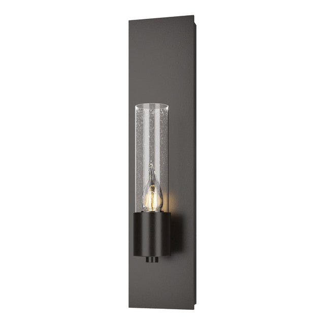 Hubbardton Forge 2015 Oil Rubbed Bronze Seeded Clear Glass (II) Pillar 1 Light Sconce
