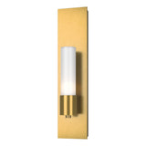Hubbardton Forge 2015 Modern Brass Opal Glass (GG) Pillar 1 Light Sconce