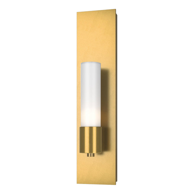 Hubbardton Forge 2015 Modern Brass Opal Glass (GG) Pillar 1 Light Sconce