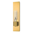 Hubbardton Forge 2015 Modern Brass Seeded Clear Glass (II) Pillar 1 Light Sconce