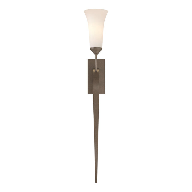 Hubbardton Forge 2001 Bronze Opal Glass (GG) Sweeping Taper Sconce