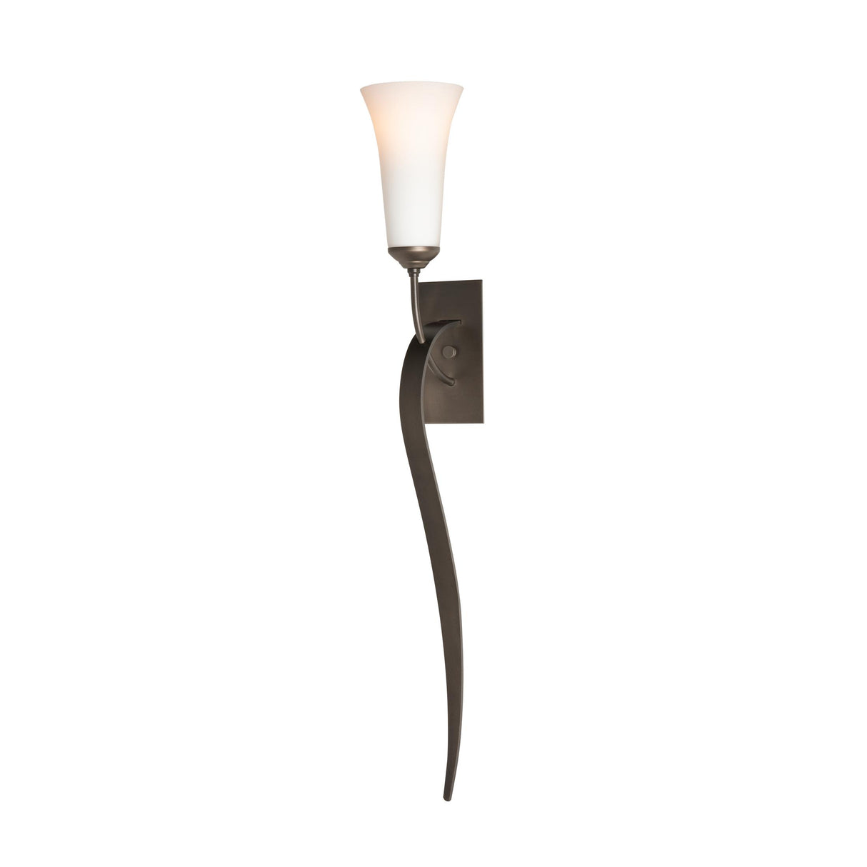 Hubbardton Forge 2001 Dark Smoke Opal Glass (GG) Sweeping Taper Sconce