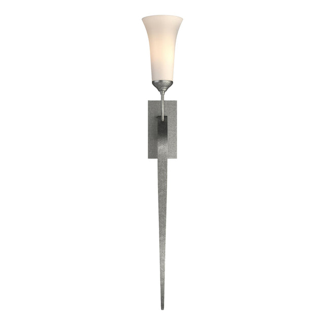 Hubbardton Forge 2001 Natural Iron Opal Glass (GG) Sweeping Taper Sconce
