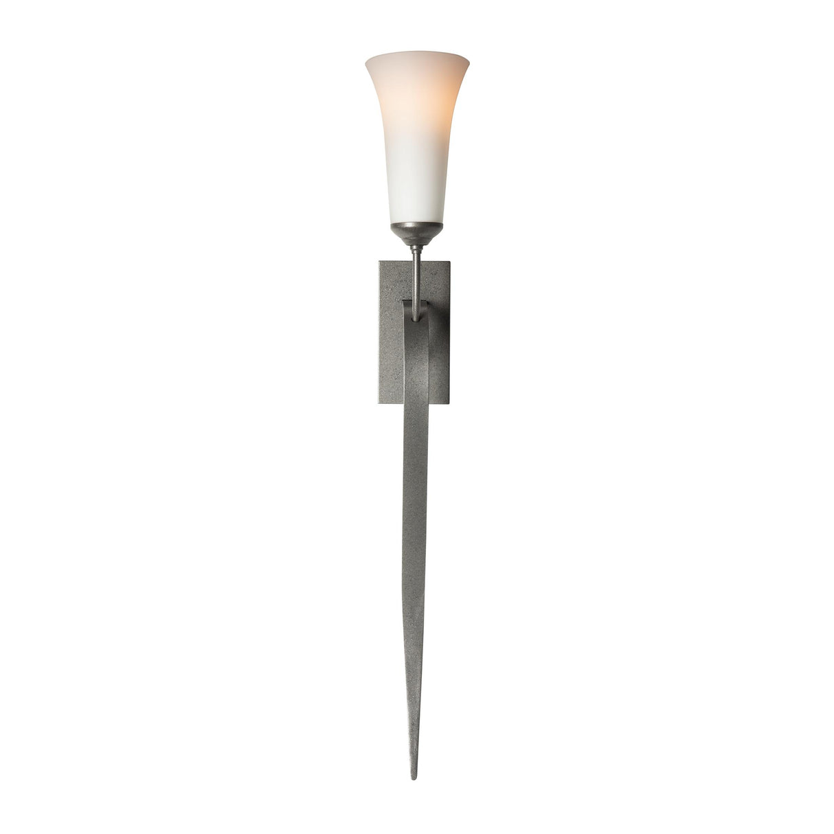 Hubbardton Forge 2001 Natural Iron Opal Glass (GG) Sweeping Taper Sconce