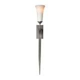 Hubbardton Forge 2001 Natural Iron Opal Glass (GG) Sweeping Taper Sconce