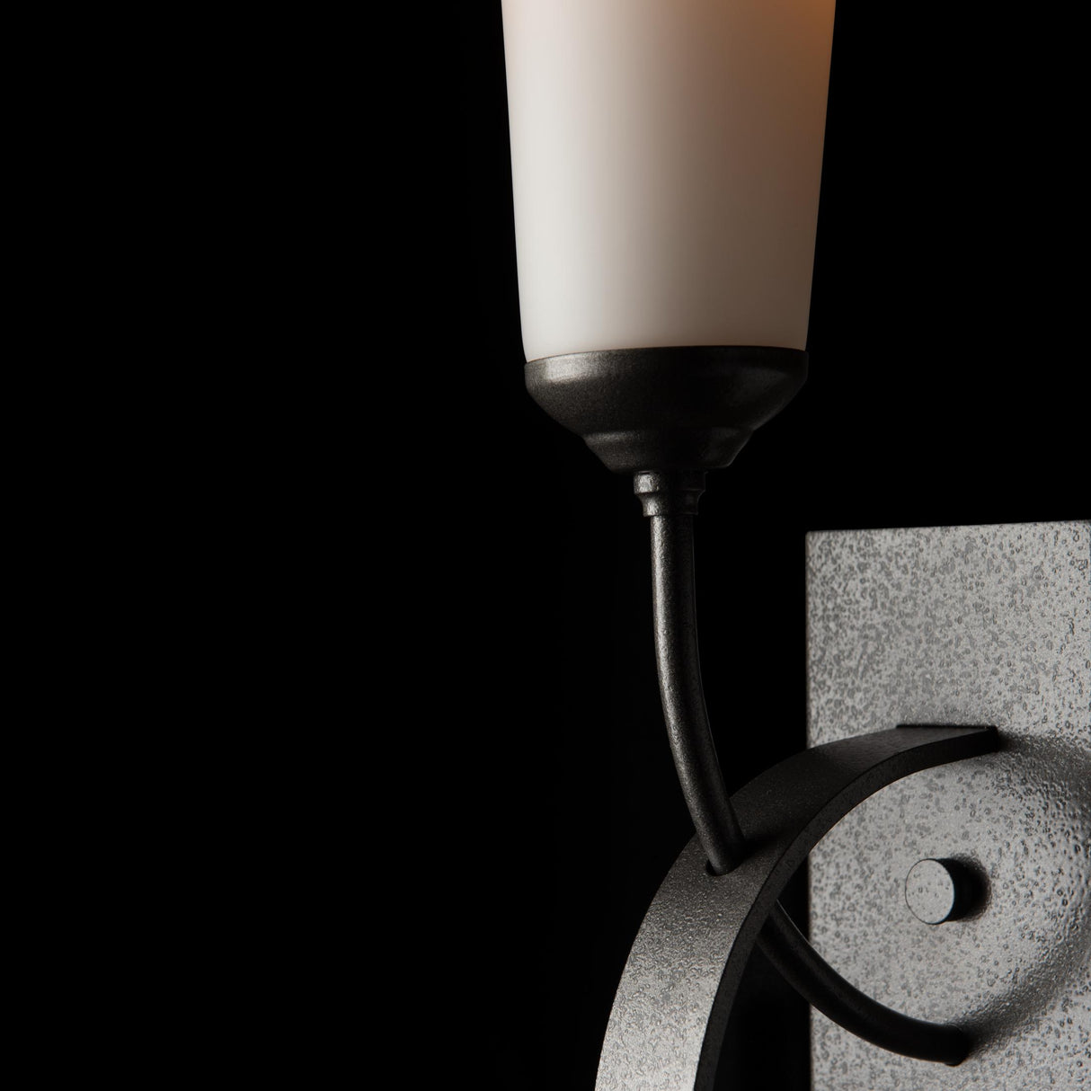 Hubbardton Forge 2001 Natural Iron Opal Glass (GG) Sweeping Taper Sconce