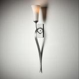 Hubbardton Forge 2001 Natural Iron Opal Glass (GG) Sweeping Taper Sconce