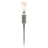 Hubbardton Forge 2001 Sterling Opal Glass (GG) Sweeping Taper Sconce