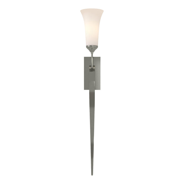 Hubbardton Forge 2001 Sterling Opal Glass (GG) Sweeping Taper Sconce