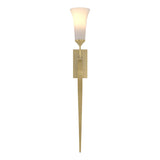 Hubbardton Forge 2001 Modern Brass Opal Glass (GG) Sweeping Taper Sconce