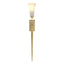 Hubbardton Forge 2001 Modern Brass Opal Glass (GG) Sweeping Taper Sconce