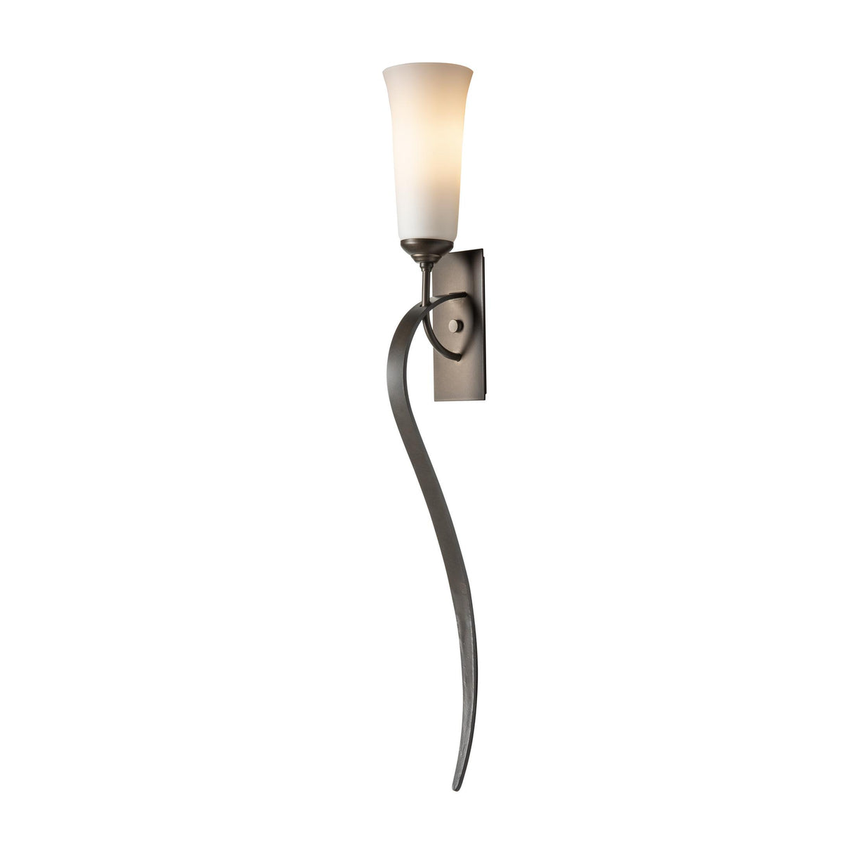 Hubbardton Forge 2012 Dark Smoke Opal Glass (GG) Sweeping Taper ADA Sconce
