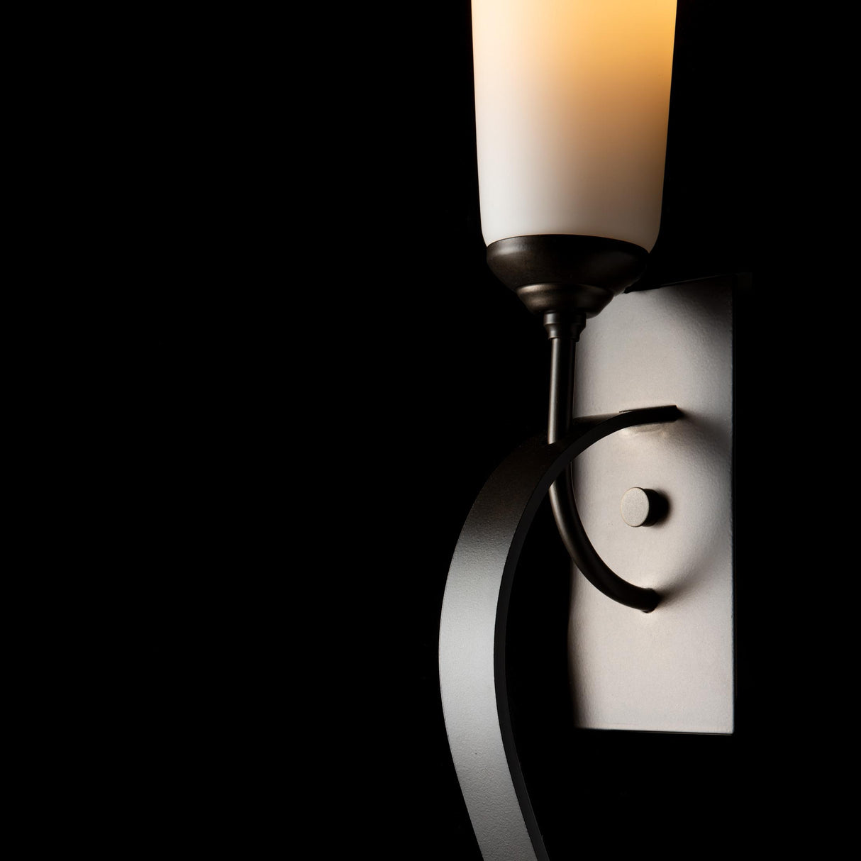 Hubbardton Forge 2012 Dark Smoke Opal Glass (GG) Sweeping Taper ADA Sconce