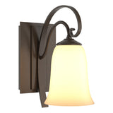 Hubbardton Forge 2003 Bronze Opal Glass (GG) Scroll Sconce