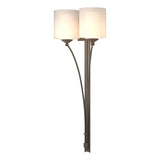 Hubbardton Forge 2008 Dark Smoke Opal Glass (GG) Formae Contemporary 2 Light Sconce