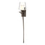 Hubbardton Forge 2010 Bronze Clear Glass with Opal Diffuser (ZU) Left Antasia Double Glass 1 Light Sconce