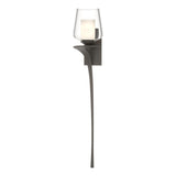 Hubbardton Forge 2010 Dark Smoke Clear Glass with Opal Diffuser (ZU) Left Antasia Double Glass 1 Light Sconce