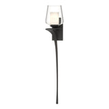 Hubbardton Forge 2010 Black Clear Glass with Opal Diffuser (ZU) Left Antasia Double Glass 1 Light Sconce
