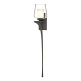 Hubbardton Forge 2010 Natural Iron Clear Glass with Opal Diffuser (ZU) Left Antasia Double Glass 1 Light Sconce